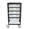 Storsystem Commercial Grade Mobile Bin Storage Cart with 5 Gray High Impact Polystyrene Bins/Trays CE2100DG-4S1DLG